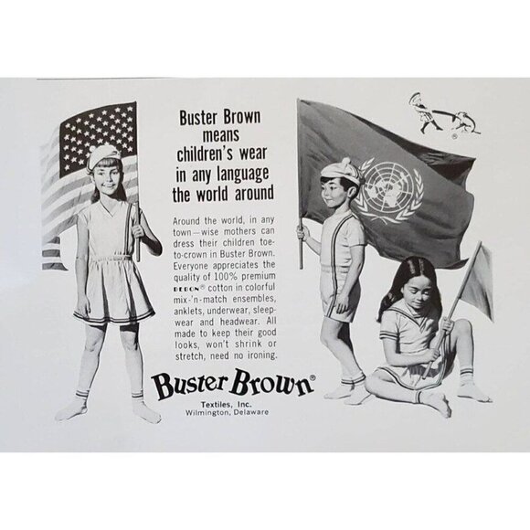 Vintage Mid-Century BUSTER BROWN White Sailor Suit 6pc Family Set w/ Ad Szs 5-14 - Picture 9 of 9